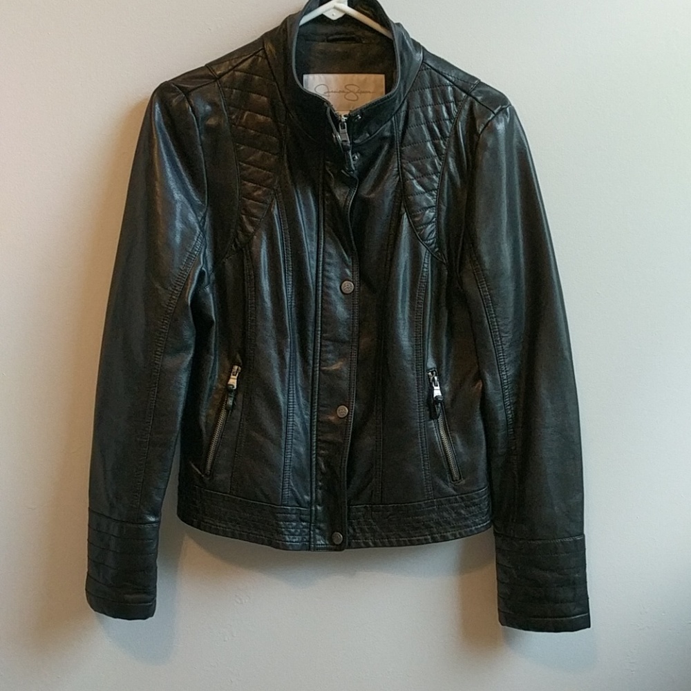 Jessica Simpson faux leather biker jacket
